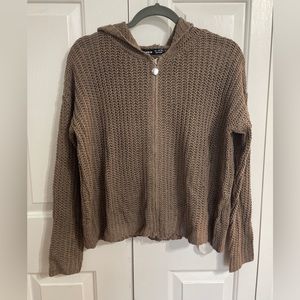 SHEIN Hooded Zip Front Cardigan